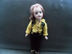 14''COMPO 40S MARY HOYER SKATER DOLL,KNIT NURSE/DALE EVANS OUTFIT